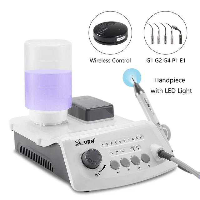 VRN Dental Portable Ultrasonic Piezo Scaler A8 LED Detachable Handpiece for EMS