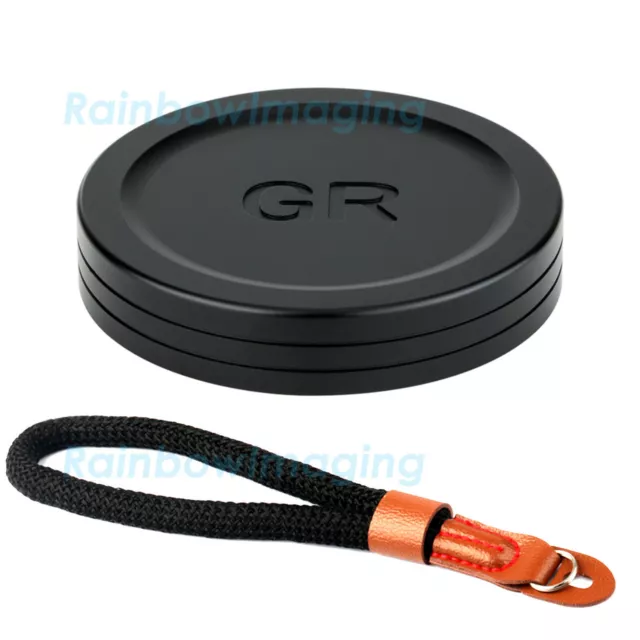 JJC LC-GR3 Metal Lens Cap for Ricoh GR III GR IIIx GR II +Cotton Hand Strap