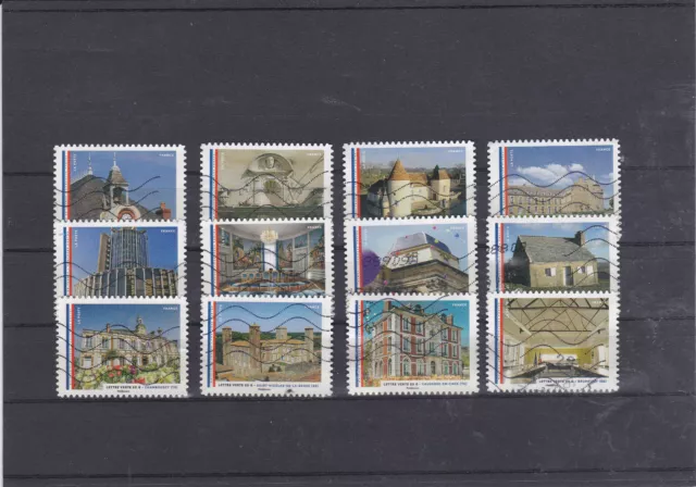 France 2015 Les Mairies Serie Complete De 12 Timbres Obliteres