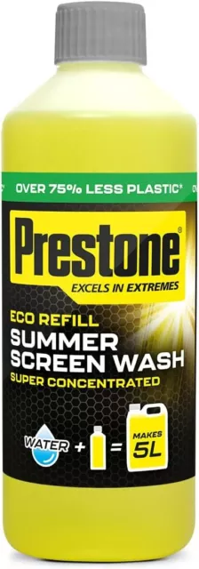 Prestone Eco Refill Summer Screenwash Concentrate, Super Concentrated Screen Wa