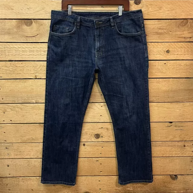 Buffalo David Bitton Driven-X Jeans Mens 36 X 30 Blue Denim Straight Leg Stretch