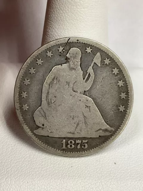 1875 Seated Liberty Silver Half Dollar