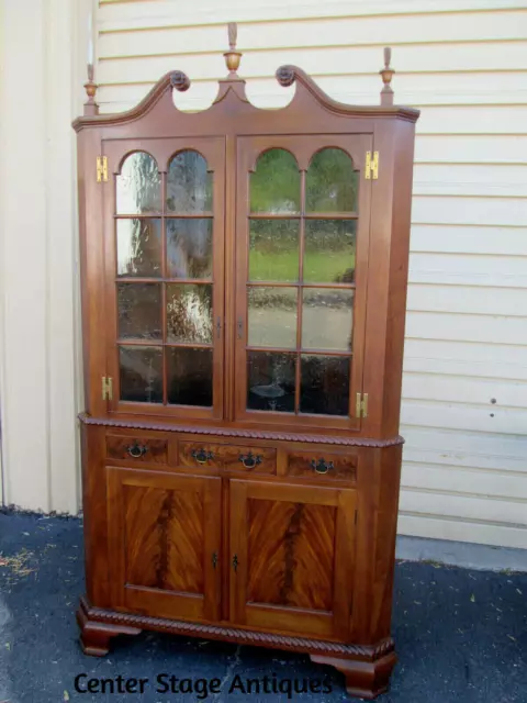 56879 Solid Cherry CUSTOM MADE 2 piece Corner China Cabinet Curio 56879 Solid Cherry CUSTOM MADE 2 piece Corner China Cabinet Curio