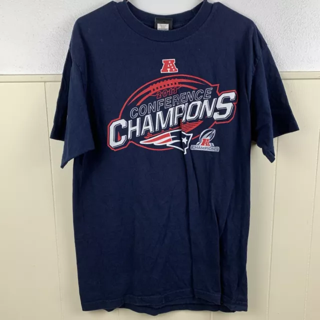 New England Patriots Large Shirt 2XL Blue Shirt 2011 Conference Champions Shirt