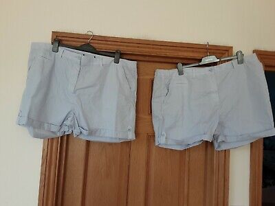 Nuovi pantaloncini estivi Ex Marks And Spencer pacchetto X2 pars taglia 24 blu pallido