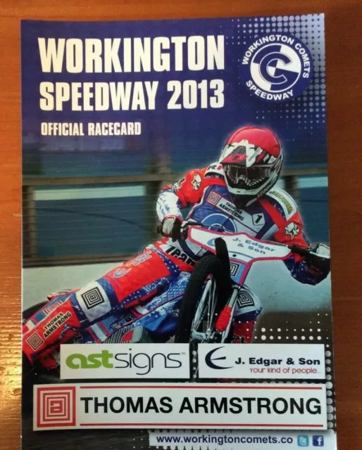 2013 WORKINGTON v IPSWICH WITCHES 29th JUNE      ( RED NO 1 COMETS COVER )