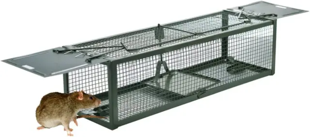 Humane Animal Live Cage Rat Trap with Doors for Mice Hamsters Chipmunks trap