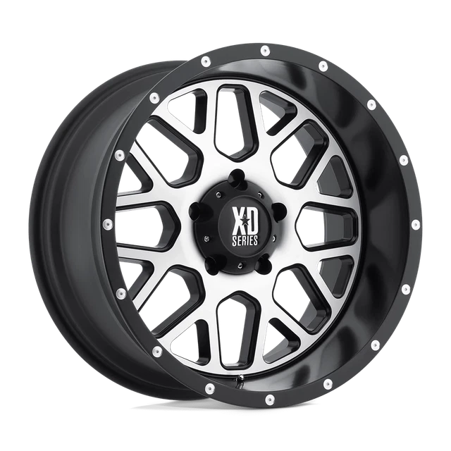22x12 -44 KMC XD820 Grenade Satin Black / Machined Face Wheels Rim 6x139.7 QTY 4