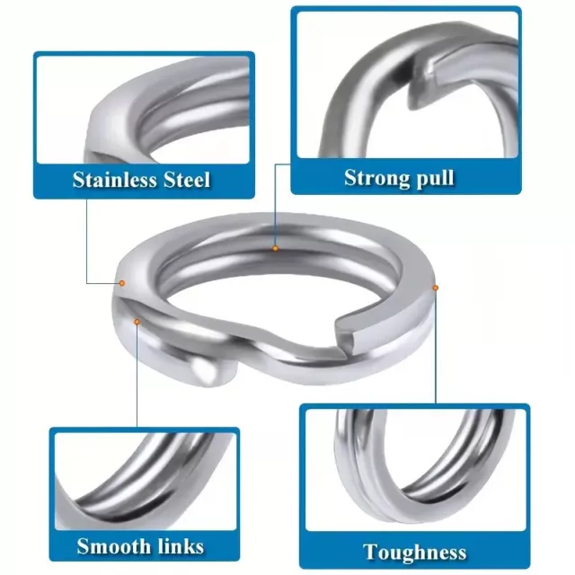 Split Rings Loop Clasp Link Jump Charms Ultra Strong Hardened Stainless Steel