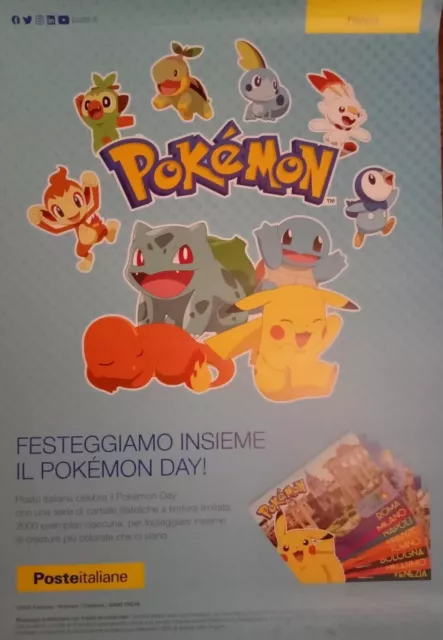 Manifesto Poste Italiane Mostra Pokemon Folder 100X70