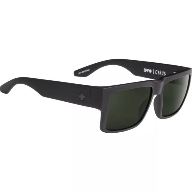 SPY Optic CYRUS Sunglasses Matte Black HD+ Gray Green Happy Lens 3DAY SHIP