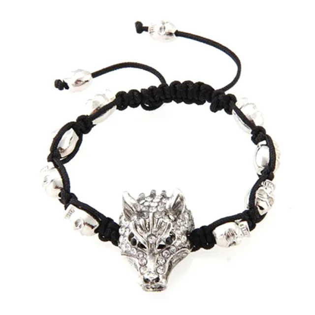 Cool Adjustable Bracelet Wolf Decor Bracelet