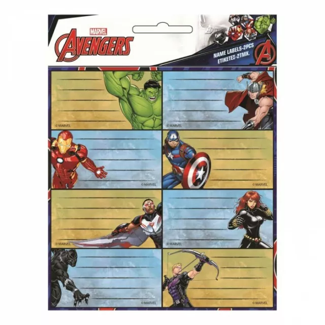 16 Etiquettes Cahiers Papeterie Avengers Marvel