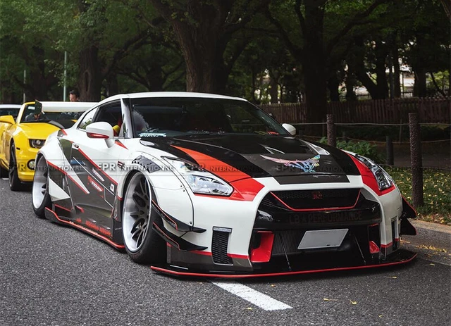 LB VER2 STYLE FRP Wide Body kit Side Skirt panel kit For Nissan GTR R35 ...