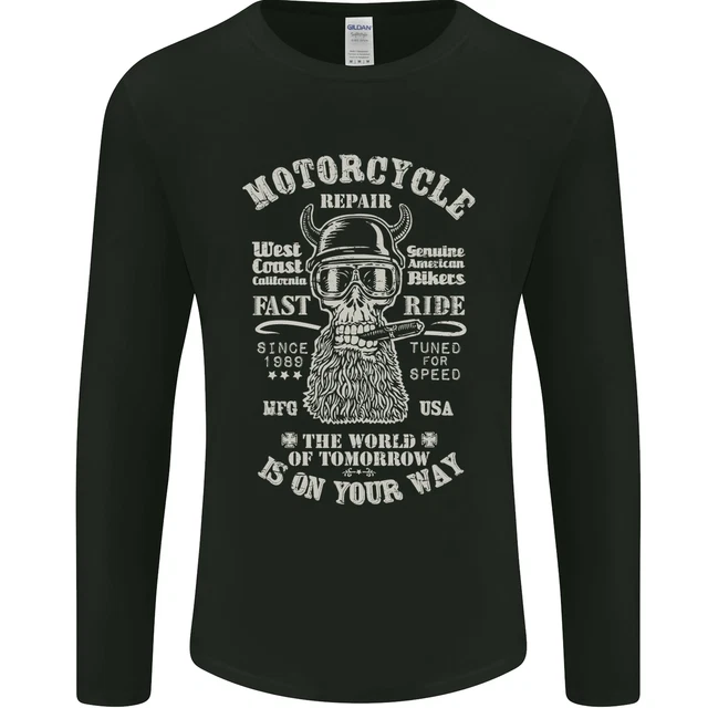 T-shirt riparazione moto biker uomo manica lunga