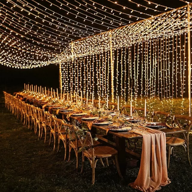 600 LED Curtain Lights 6m x 3m  Window Lights 8 Modes Outdoor Waterproof 