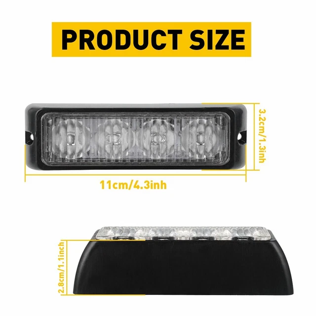 Warning Quality Hazard Dash Beacon Light Strobe Bar Foglights High Brightness 2