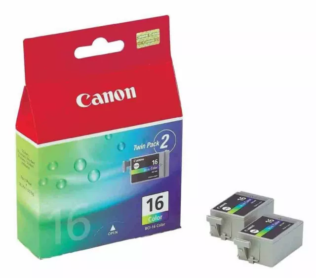 Genuine Canon BCI-16 Tri-Colour Ink Cartridge Twin Pack - (9818A008)