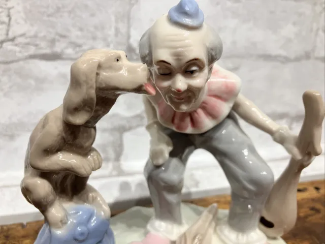 Hobo Circus Clown With Dog “You Missed A Spot” Porcelain Figurine Flambo Style 2