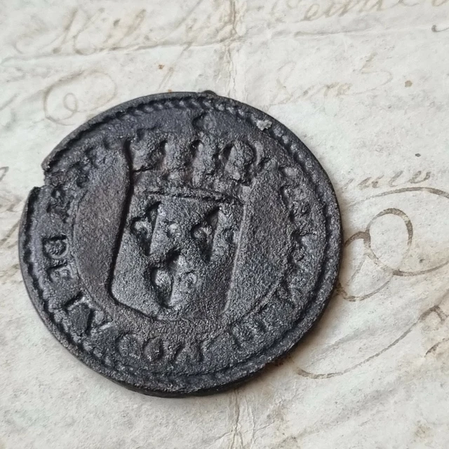 Matrice Sceau Ancien Cachet A Déterminer Couronne Fleurs de Lys Sigillographie