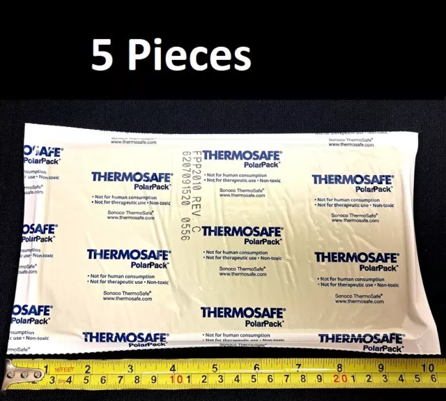 5 LARGE ThermoSafe Polar Pack Foam Brick Freezer Cold Ice Pack (9"x4.75"x0.75")