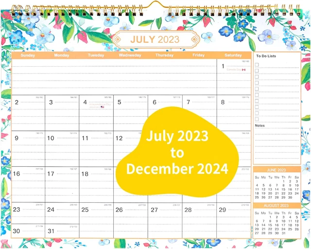 CALENDAR 2023 2024 Wall Calendar 2023 2024 From Jul 2023 Dec 2024