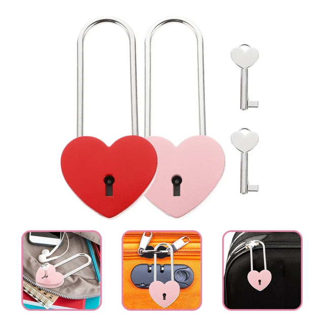 Aleación de zinc cerradura de amor candado forma de corazón maleta boda