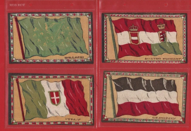 4x AMERICAN TOBACCO Co NATIONAL FLAGS - FELT BLANKET CIGARETTE ISSUE Gp.2 (TL06)