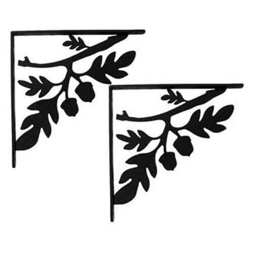 Wrought Iron Acorn - Shelf Brackets Small (pair) 5.25" (Made in USA)