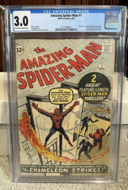 The Amazing Spiderman Comic #1 1963 CGC 3.0 - Marvel Comics