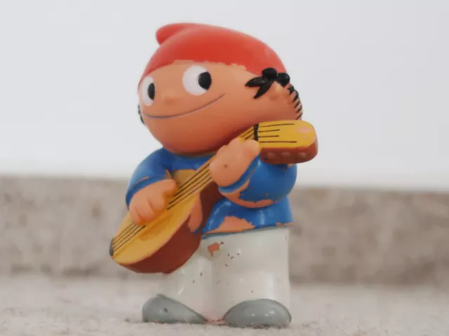 Mainzelmännchen Figur, Anton mit Laute, bespielt, ca 70er