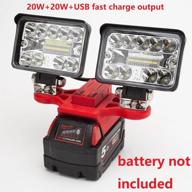 Luz de trabajo LED robusta y compacta para baterías Milwaukee XC 18V 20V