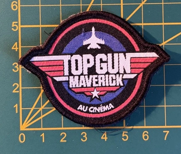 Patch Écusson TOP GUN USA – Thème Biker / Aviateur, Fabrication US (Ref.38)