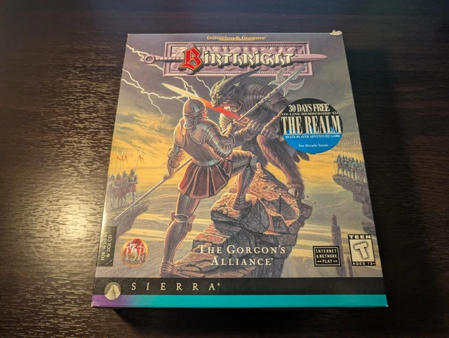 Jeu PC Birthright Advanced Dungeons & Dragons – édition Big Box 1997 Sierra Complète, En Bon état