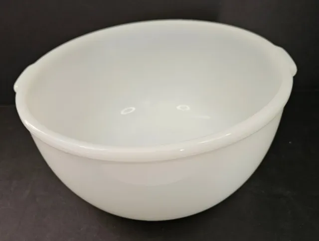 Vintage 9" x 4½" Glasbake Made for Sunbeam Large White Milk Glass Mixing Bowl