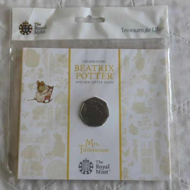UK 2018 BEATRIX POTTER MRS TITTLEMOUSE SPECIMEN B/UNC 50p-stIll mint sealed pack