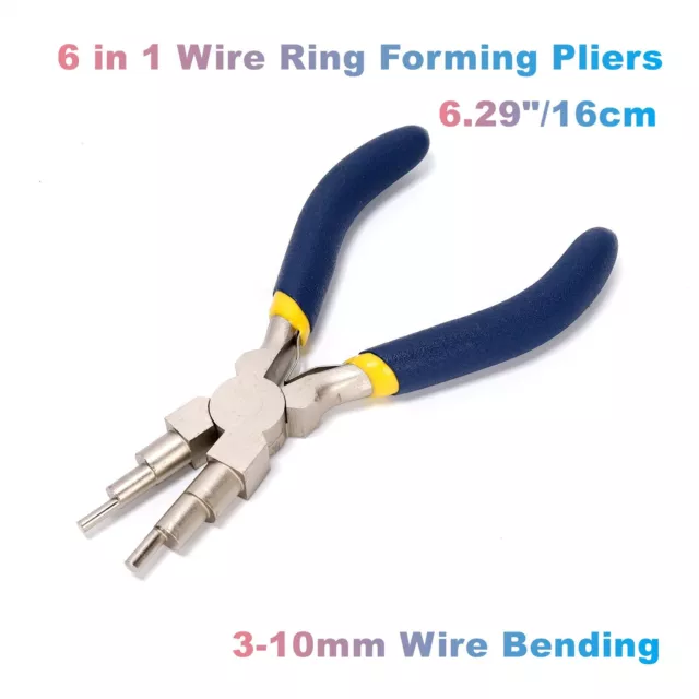 6in1 Wire Ring Forming Pliers 3-10mm Wire Bending for DIY Jewelry Rings, Wire