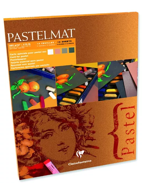 Clairefontaine Pastelmat Paper Pad 12 Sheets - Dark Shades (no 2) - Choose Size