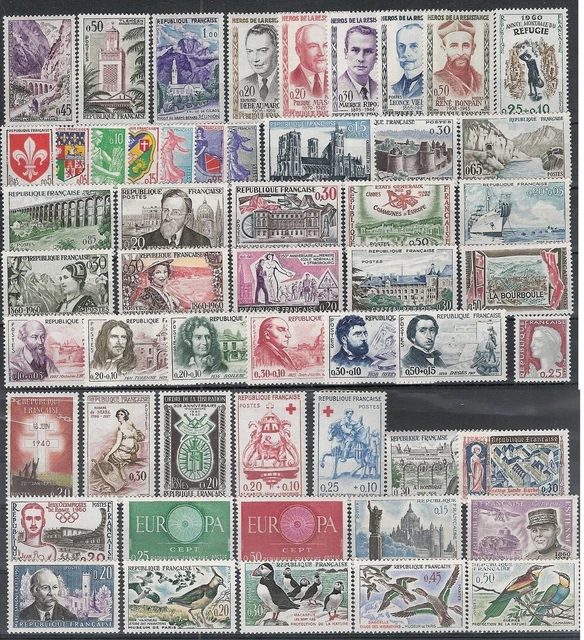 ISB Collection 1960 France Année Complète Timbres Neufs - Feuilles Déclinaison Complète