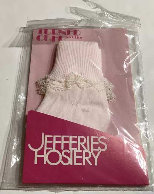 Vintage Girls Pink Anklet Socks Jefferies Hosiery 100% Nylon Small