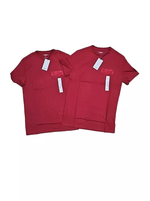 *NUEVAS CON ETIQUETAS* Camisetas Goodfellow Rojas "Cheers" Paquetes de 2 Talla Pequeña Y64