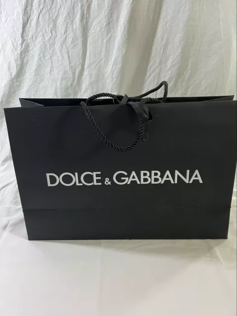 Dolce & Gabbana Paper Shopping Bag Reusable Gift Rope White 12.5" x 19" x 6"