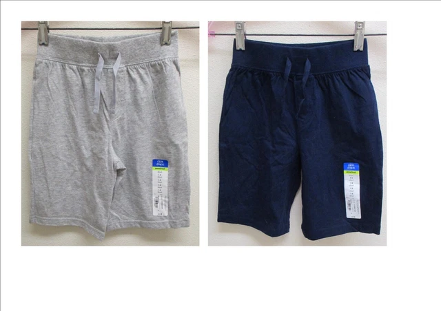 2 PAIRS - OKIE DOKIE Cotton Elastic Waist Shorts - 1 Gray & 1 Navy -  Size L6
