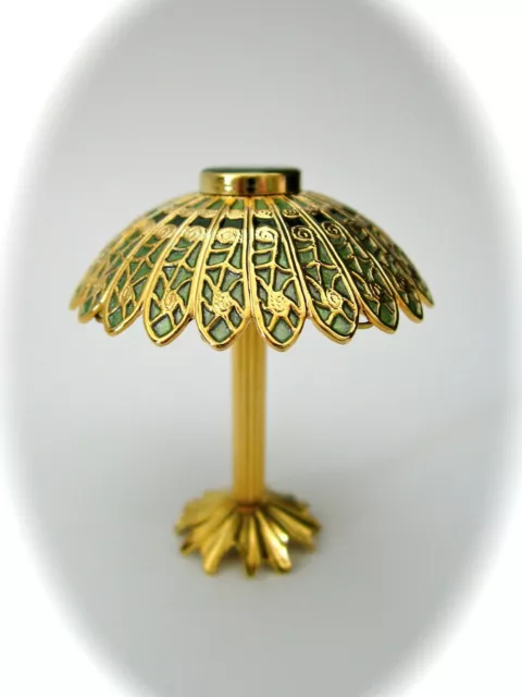 dollhouse doll house miniature ELECTRIC TIFFANY TABLE LAMP GREEN SHADE
