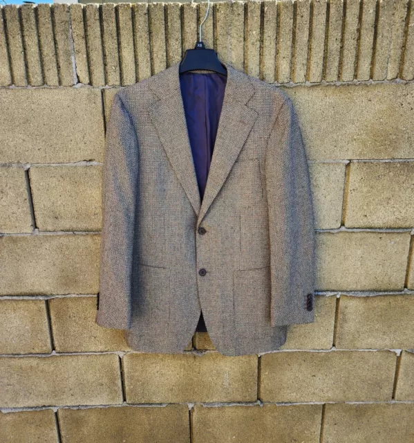 Suitsupply Hudson Carlo Barbera Wool Blend Two Button Blazer Beige Mens Size 40R