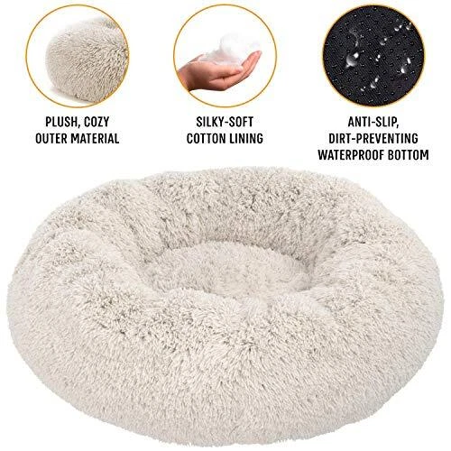 Active Pets Plush Calming Dog Bed Donut Dog Bed for Small Dogs Medium & Large... 5