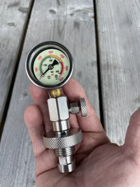 OFFER - SCUBA Air Gun Cylinder contents pressure check gauge 232 & 300 Bar DIN