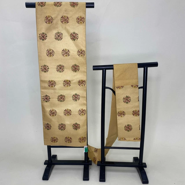 VINTAGE NAGOYA OBI kimono Japan OBI  Silk Antique gold Japanese-pattern G-545