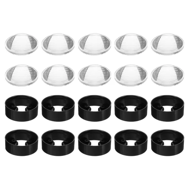 10set 23mm LED Convex Lens PMMA LED Optical Lens with Holder Stripe Style