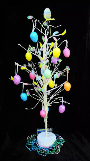 23" Tall Decorative Easter Tree With Lights & Egg Ornaments